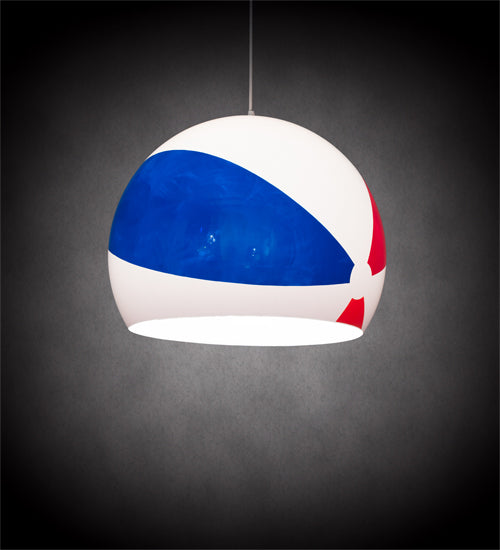Meyda Lighting Beach Ball 24" White Pendant Light With Multi-Colored Shade