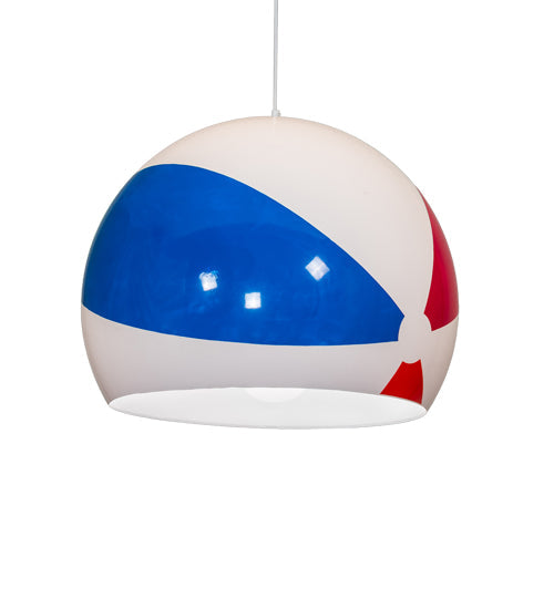 Meyda Lighting Beach Ball 24" White Pendant Light With Multi-Colored Shade