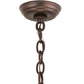 Meyda Lighting Beachfront 25" 4-Light Mahogany Bronze Inverted Pendant Light With Multi-Colored Shade Glass