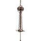 Meyda Lighting Beachfront 25" 4-Light Mahogany Bronze Inverted Pendant Light With Multi-Colored Shade Glass