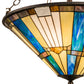 Meyda Lighting Beachfront 25" 4-Light Mahogany Bronze Inverted Pendant Light With Multi-Colored Shade Glass