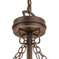 Meyda Lighting Beachfront 25" 4-Light Mahogany Bronze Inverted Pendant Light With Multi-Colored Shade Glass