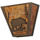 Meyda Lighting Bear Creek 13" 2-Light Antique Copper Wall Sconce With Amber Mica Shade Glass