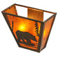 Meyda Lighting Bear Creek 13" 2-Light Antique Copper Wall Sconce With Amber Mica Shade Glass