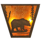 Meyda Lighting Bear Creek 13" 2-Light Antique Copper Wall Sconce With Amber Mica Shade Glass