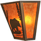 Meyda Lighting Bear Creek 13" 2-Light Antique Copper Wall Sconce With Amber Mica Shade Glass