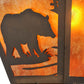 Meyda Lighting Bear Creek 13" 2-Light Antique Copper Wall Sconce With Amber Mica Shade Glass