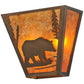 Meyda Lighting Bear Creek 13" 2-Light Antique Copper Wall Sconce With Amber Mica Shade Glass
