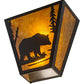 Meyda Lighting Bear Creek 13" 2-Light Textured Black Wall Sconce With Amber Mica Shade Glass