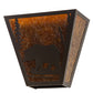 Meyda Lighting Bear Creek 13" 2-Light Timeless Bronze Left Wall Sconce With Amber Mica Shade Glass
