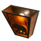 Meyda Lighting Bear Creek 13" 2-Light Timeless Bronze Left Wall Sconce With Amber Mica Shade Glass