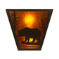 Meyda Lighting Bear Creek 13" 2-Light Timeless Bronze Left Wall Sconce With Amber Mica Shade Glass