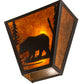 Meyda Lighting Bear Creek 13" 2-Light Timeless Bronze Left Wall Sconce With Amber Mica Shade Glass