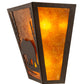 Meyda Lighting Bear Creek 13" 2-Light Timeless Bronze Left Wall Sconce With Amber Mica Shade Glass