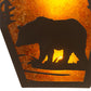 Meyda Lighting Bear Creek 13" 2-Light Timeless Bronze Left Wall Sconce With Amber Mica Shade Glass
