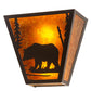 Meyda Lighting Bear Creek 13" 2-Light Timeless Bronze Left Wall Sconce With Amber Mica Shade Glass
