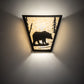 Meyda Lighting Bear Creek 13" 2-Light Timeless Bronze Right Wall Sconce With Beige Shade Glass