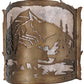 Meyda Lighting Bear Creek 15" 2-Light Antique Copper Wall Sconce With Silver Mica Shade Glass