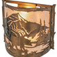 Meyda Lighting Bear Creek 15" 2-Light Antique Copper Wall Sconce With Silver Mica Shade Glass