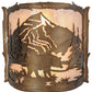 Meyda Lighting Bear Creek 15" 2-Light Antique Copper Wall Sconce With Silver Mica Shade Glass