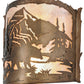 Meyda Lighting Bear Creek 15" 2-Light Antique Copper Wall Sconce With Silver Mica Shade Glass