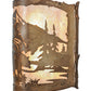 Meyda Lighting Bear Creek 15" 2-Light Antique Copper Wall Sconce With Silver Mica Shade Glass