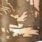 Meyda Lighting Bear Creek 15" 2-Light Antique Copper Wall Sconce With Silver Mica Shade Glass