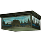 Meyda Lighting Bear Creek 23" 2-Light Craftsman Brown Flush Mount Light With Green and Blue Shade Glass