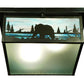 Meyda Lighting Bear Creek 23" 2-Light Craftsman Brown Flush Mount Light With Green and Blue Shade Glass