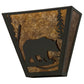 Meyda Lighting Bear Creek Right 13" 2-Light Timeless Bronze Wall Sconce With Amber Mica Shade Glass