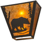 Meyda Lighting Bear Creek Right 13" 2-Light Timeless Bronze Wall Sconce With Amber Mica Shade Glass