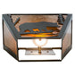 Meyda Lighting Bear Creek Right 13" 2-Light Timeless Bronze Wall Sconce With Amber Mica Shade Glass