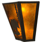 Meyda Lighting Bear Creek Right 13" 2-Light Timeless Bronze Wall Sconce With Amber Mica Shade Glass