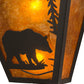 Meyda Lighting Bear Creek Right 13" 2-Light Timeless Bronze Wall Sconce With Amber Mica Shade Glass