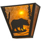 Meyda Lighting Bear Creek Right 13" 2-Light Timeless Bronze Wall Sconce With Amber Mica Shade Glass
