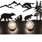Meyda Lighting Bear Family 32" 6-Light Textured Black Vanity Light