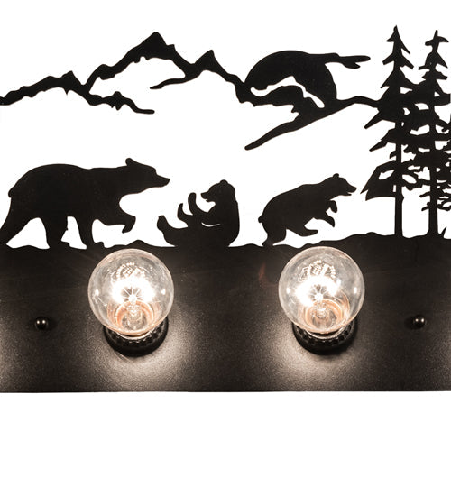 Meyda Lighting Bear Family 32" 6-Light Textured Black Vanity Light