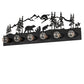 Meyda Lighting Bear Family 32" 6-Light Textured Black Vanity Light