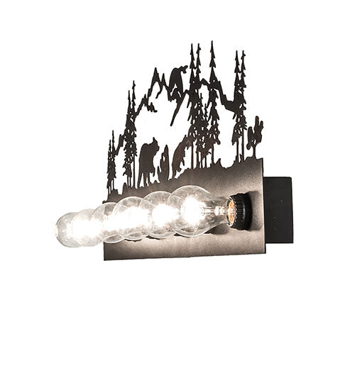 Meyda Lighting Bear Family 32" 6-Light Textured Black Vanity Light