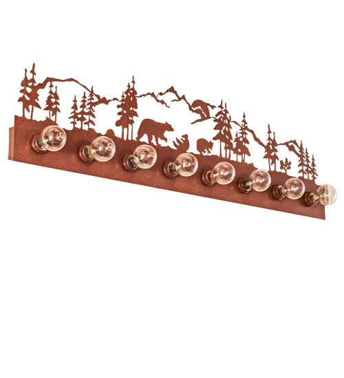 Meyda Lighting Bear Family 42" 8-Light Rust Vanity Light