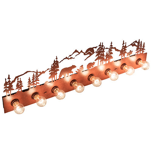 Meyda Lighting Bear Family 42" 8-Light Rust Vanity Light