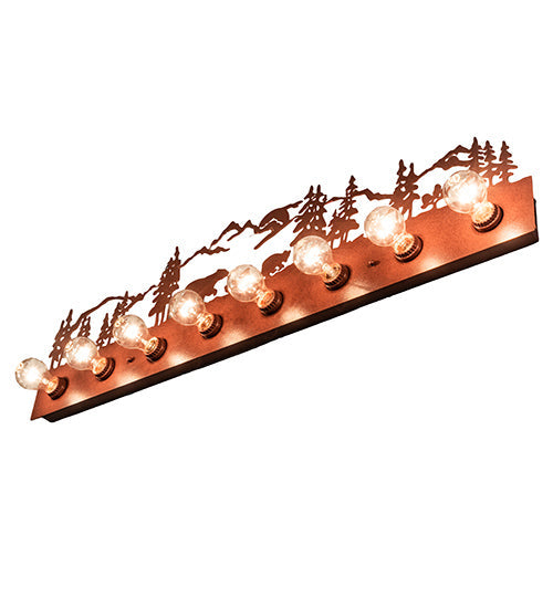 Meyda Lighting Bear Family 42" 8-Light Rust Vanity Light