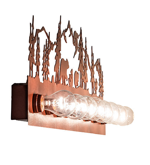 Meyda Lighting Bear Family 42" 8-Light Rust Vanity Light