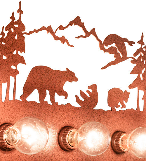 Meyda Lighting Bear Family 42" 8-Light Rust Vanity Light