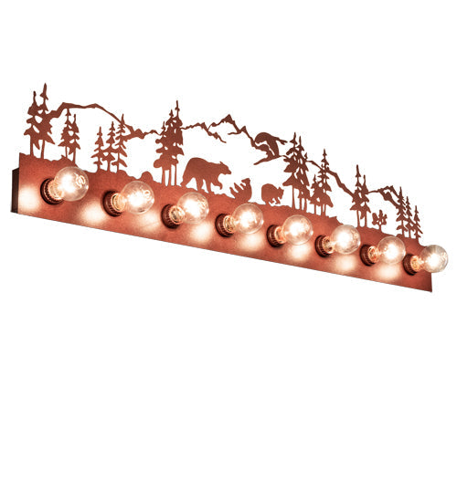 Meyda Lighting Bear Family 42" 8-Light Rust Vanity Light