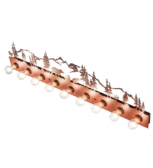 Meyda Lighting Bear Family 48" 9-Light Rust Vanity Light