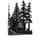 Meyda Lighting Bear Through the Trees 11" Black Satin Wrought Iron Wall Sconce