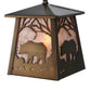Meyda Lighting Bear at Dawn 10" Antique Copper Mini Pendant Light With Silver Mica Shade Glass