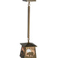 Meyda Lighting Bear at Dawn 10" Antique Copper Mini Pendant Light With Silver Mica Shade Glass