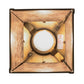 Meyda Lighting Bear at Dawn 10" Antique Copper Mini Pendant Light With Silver Mica Shade Glass